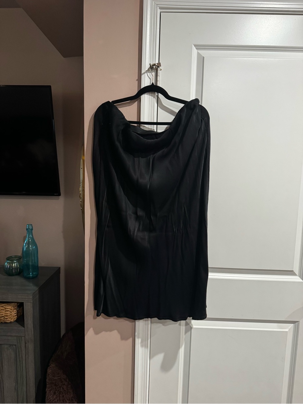 Black Satin Slip skirt